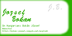 jozsef bokan business card